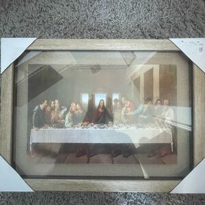 Framed Last Supper Wall Art - Brown and Black